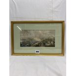BAXTER PRINT REVIEW OF THE BRITISH FLEET PORTSMOUTH CL197 1854 UNMOUNTED FRAMED AND GLAZED