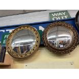 ATSONEA GILT CONVEX CIRCULAR MIRROR AND ONE OTHER