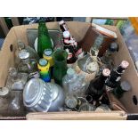 BOX - VARIOUS BOTTLES AND PATTE MOULD AND CIGAR HOLDER