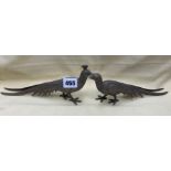 PAIR OF METAL WARE PHEASANTS