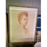 SIGNED SEPIA SKETCH TITLED "LUCIE" BY HAROLD COX,