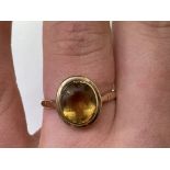 9CT GOLD CITRINE DRESS RING SIZE O, 2.