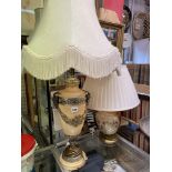 FAUX MARBLE NEO CLASSICAL OVOID TABLE LAMP WITH SATYRE HEAD MASK,