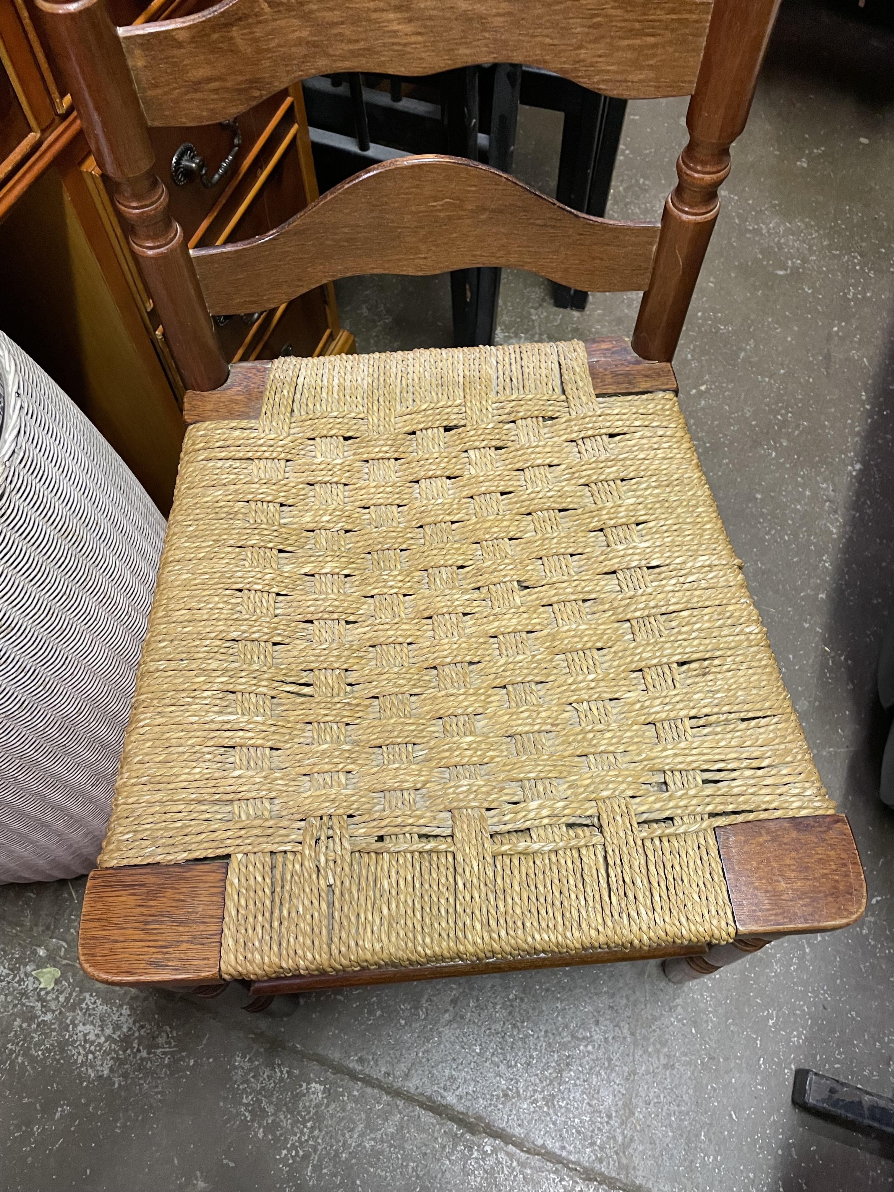 RAFFIA SEATED LADDER BACK CHAIR - Image 2 of 3