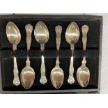 CASED SET OF SIX BIRMINGHAM SILVER KINGS PATTERN TEASPOONS