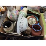 CRATE INCLUDING BORDER FINE ARTS BIRD FIGURE GROUP,CAPO DI MONTE FIGURE, FLORAL VASE, SYLVAC PIECES,