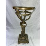 VICTORIAN GILT METAL GOTHIC SUSPENDED OIL LAMP HOLDER