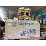 TOY WORKS MILITARY POST SET AND A DOLLS HOUSE AS FOUND