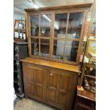 OAK CHIP CARVED GLAZED CABINET