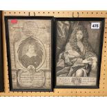 TWO 17TH CENTURY ENGRAVINGS - MICHAEL ANGELUS CAUCEUS ENGRAVING BY BILLY NICOLO AND BENEDICT