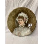 BONE CHINA PORTRAIT PLATE ENTITLED 'AGNES' 1879 PAINTED BY ELLEN MALLAN