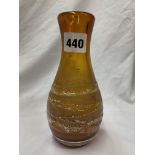 AMBER IRIDESCENT STUDIO GLASS WAISTED VASE