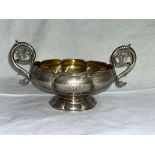 CONTINENTAL SILVER PARCEL GILT TWIN HANDLED SUCRIER 4.