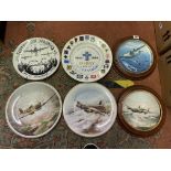 VARIOUS BONE CHINA PLATES, FENTON CHINA WORKS, THE SPITFIRE, WEDGWOOD PLATE,