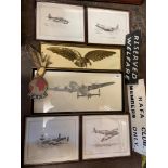 PRINTS OF AIRCRAFT AFTER AITKEN, A SKETCH OF A WWII BOMBER BY J.