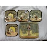 ROYAL DOULTON SERIES WARE PLATE OPHELIA AND FOUR SIDE PLATES