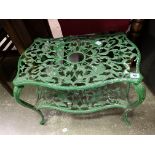 GREEN WROUGHT IRON HERON DESIGN ETAGERE TABLE