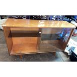 TEAK GLASS SLIDING DOOR CABINET