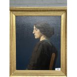 20TH CENTURY OIL ON BOARD PORTRAIT OF FRANCESCA DI LUCCU FRAMED 49CM X 60CM APPROX