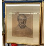 19TH CENTURY ENGLISH SCHOOL PORTRAIT SKETCH OF A GENTLEMAN WEARING A BOW TIE SIGNED **YLING DATED