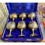 CASED SET OF ENGRAVED GOBLETS