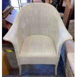 LLOYD LOOM BASKET CHAIR PAINTED WHITE