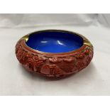 CHINESE CINNABAR CLOSINNE ASHTRAY