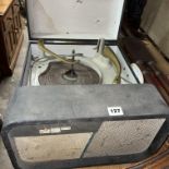 VINTAGE PHILCO MODEL A3762 TABLETOP RECORD PLAYER AND SOME SHEET MUSIC