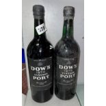 VINTAGE BOTTLES OF DOWS 1970 PORT X 2