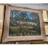 JOHN MARSHALL OIL ON CANVAS LANDSCAPE IN THE IMPRESSIONIST STYLE IN ORNATE FRAME 74CM X 60CM APPROX