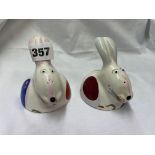 VILLEROY AND BOCH RABBIT SALT AND PEPPER SHAKERS