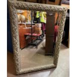 VERDI GRIS AND BURNISHED FLORAL FRAMED MIRROR