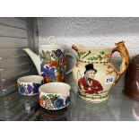 RETRO VILLEROY AND BOCH LUXEMBOURG THREE PIECE COFFEE SERVICE AND JOHN PEEL JUG