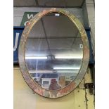 FLORAL FRAMED OVAL MIRROR