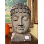 RESIN HEAD OF A BUDDHA 36CM HEIGHT APPROX
