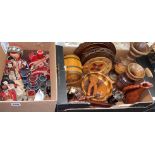 BOX - EASTERN EUROPEAN DRESS DOLLS, FLASKS AND TUMBLERS,