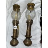 PAIR OF REPRODUCTION BRASS CANDLE WALL LANTERNS AS USED ON WHITE STAR LINE TITANIC