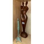 VERDI GRIS SLENDER ABSTRACT SCULPTURE,