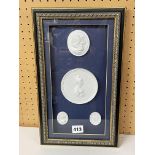 SET OF FOUR MOUNTED INTAGLIOS CHARLOTTE VON PREUSSEN 1708 1860 FRAMED AND GLAZED