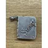 SILVER STAMP BOOKLET PENDANT