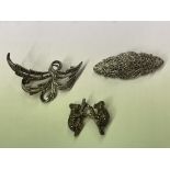 MARCASITE SPRAY BROOCH,