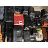 SELECTION OF CAMERA FLASHES AND CHARGERS INC. MINOLTA, CANON, PRINZ, GOSSEN AND JESSOPS, ETC.