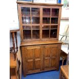 OAK CHIP CARVED GLAZED CABINET