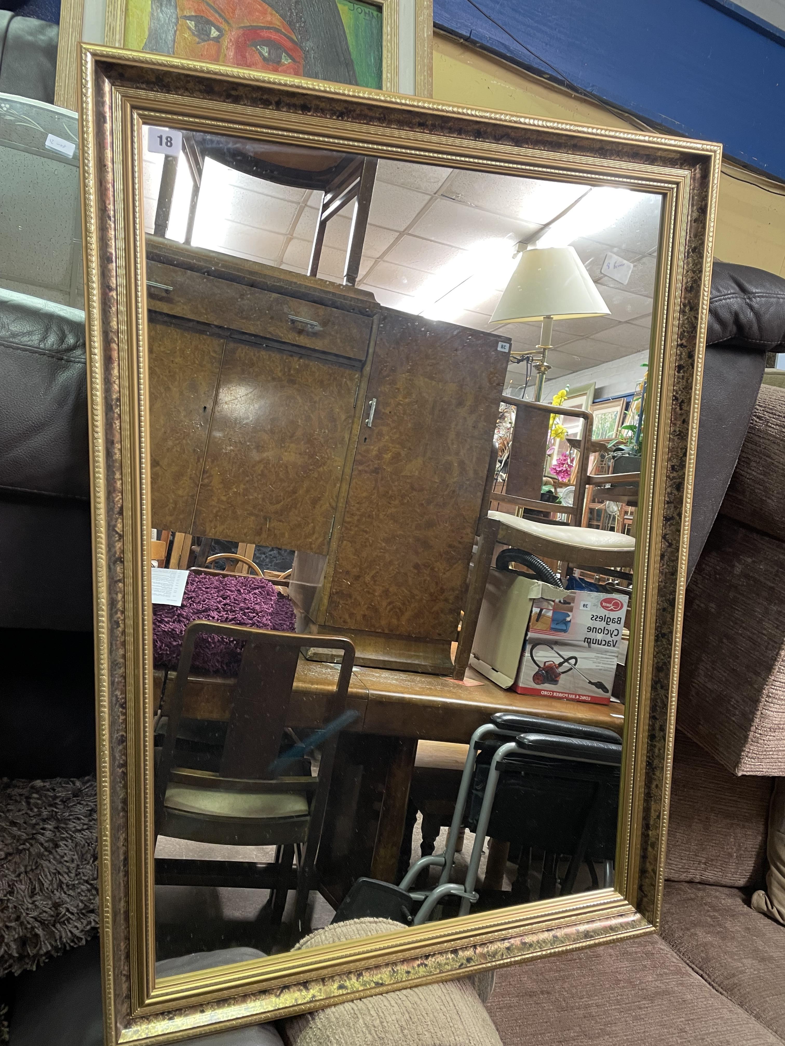 GILT AND FAUX MARBLE EFFECT MIRROR