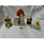 NOVELTY DUCK CONDIMENT SET AND A SPILL HOLDER