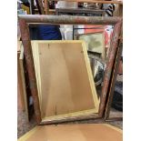 FLORAL FRAMED RECTANGULAR MIRROR AND MOULDED WOODEN FRAMED MIRROR