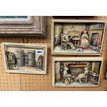 THREE IVOREX PLAQUES ENTITLED 'THE OLD FOLKS AT AHOME', 'FRIENDLY CALL' AND 'WESTGATE,
