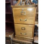 LIGHT OAK TWO DRAWER FILING CABINET