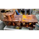 COPPER TWO BURNER WARMING TRAY AND COPPER KETTLE