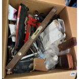 CRATE OF TOOLS INCLUDING BOSCH POWER DRILL,